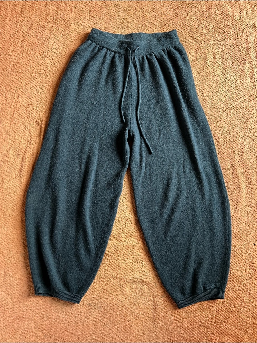 Pure Wool Knit Harem Lounge Pants An Action A Day Charcoal Dark Grey